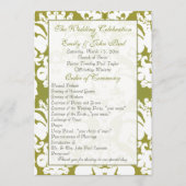 Olive Green Damask Hochzeitsprogramm Programm (Vorderseite)