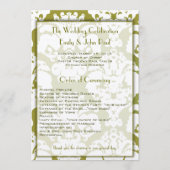 Olive Green Damask Hochzeitsprogramm Programm (Vorderseite)