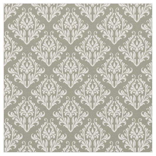Olive Green Damask Stoff (Nahaufnahme)