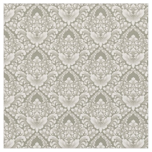 Olive Green Damask Stoff (Nahaufnahme)