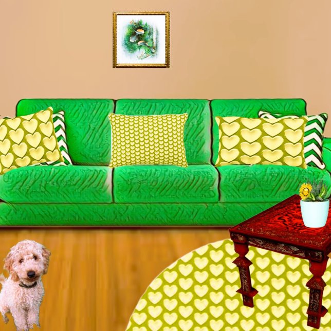 Olive Green Decorative Herzkissen Dekokissen (Matching Rugs also available (Pillow back & Front differ))