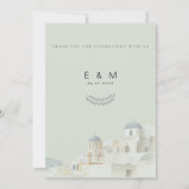 Olive Green Destination Wedding | Elegant  Einladung (Rückseite)