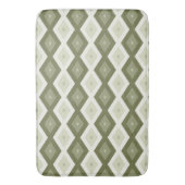 Olive Green Diamant Muster Badematte (Vorderseite Vertikal)