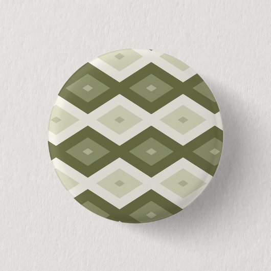 Olive Green Diamant Muster Button (Vorderseite)