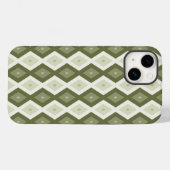 Olive Green Diamant Muster Case-Mate iPhone Hülle (Rückseite (Horizontal))