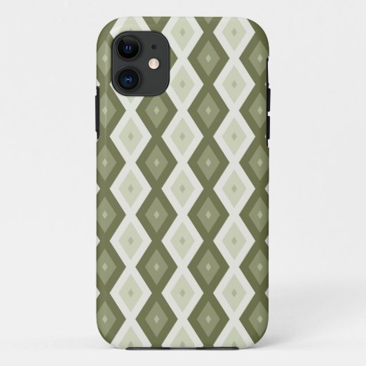 Olive Green Diamant Muster Case-Mate iPhone Hülle (Rückseite)