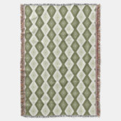 Olive Green Diamant Muster Decke (Vorderseite Vertikal)