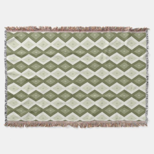 Olive Green Diamant Muster Decke (Vorderseite)