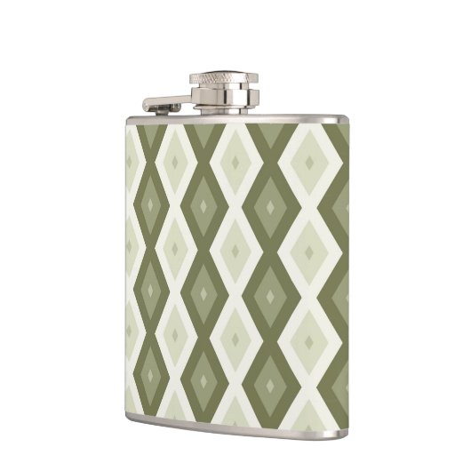 Olive Green Diamant Muster Flachmann (Links)