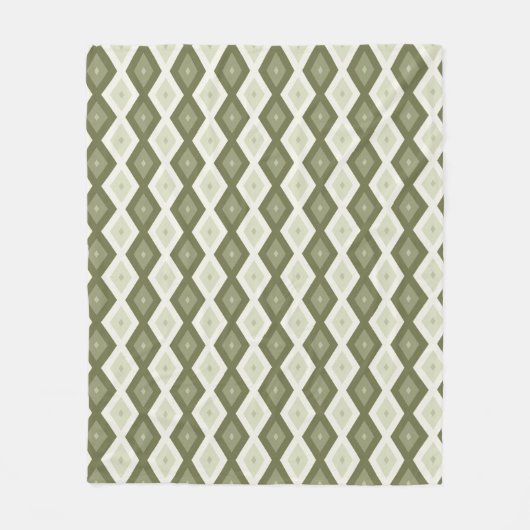 Olive Green Diamant Muster Fleecedecke (Vorderseite)