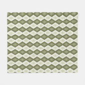 Olive Green Diamant Muster Fleecedecke (Vorderseite (Horizontal))