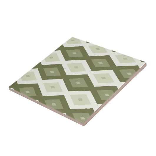 Olive Green Diamant Muster Fliese (Seite)