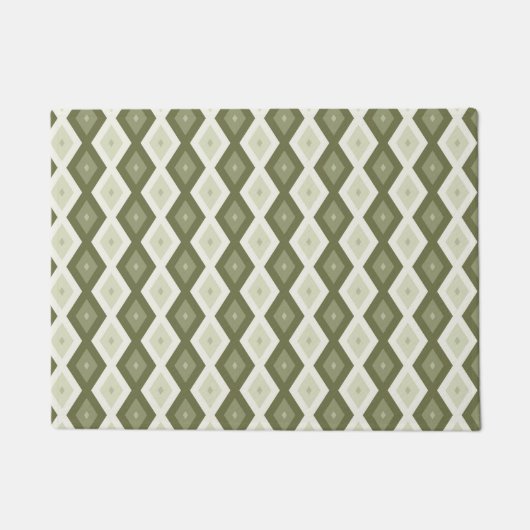 Olive Green Diamant Muster Fußmatte (Vorderseite)