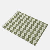 Olive Green Diamant Muster Fußmatte (Schrägansicht)
