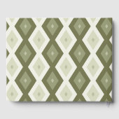 Olive Green Diamant Muster Gästebuch (Rückseite)