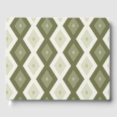 Olive Green Diamant Muster Gästebuch (Vorderseite)