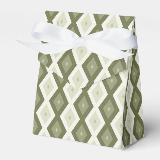 Olive Green Diamant Muster Geschenkschachtel (Vorderseite)