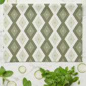 Olive Green Diamant Muster Geschirrtuch (Gefaltet)