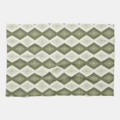 Olive Green Diamant Muster Geschirrtuch (Horizontal)