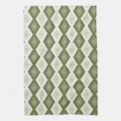 Olive Green Diamant Muster Geschirrtuch (Vertikal)
