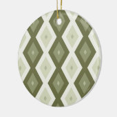 Olive Green Diamant Muster Keramik Ornament (Links)