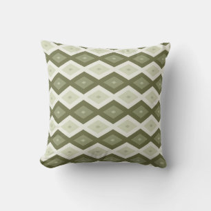 Olive Green Diamant Muster Kissen