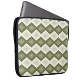Olive Green Diamant Muster Laptopschutzhülle (Vorne Rechts)