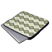 Olive Green Diamant Muster Laptopschutzhülle (Vorne Knopf)