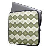 Olive Green Diamant Muster Laptopschutzhülle (Vorderseite Links)