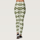 Olive Green Diamant Muster Leggings (Rückseite)