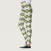 Olive Green Diamant Muster Leggings (Links)