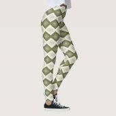 Olive Green Diamant Muster Leggings (Rechts)
