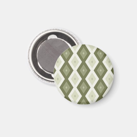 Olive Green Diamant Muster Magnet (Vorderseite/Rückseite)