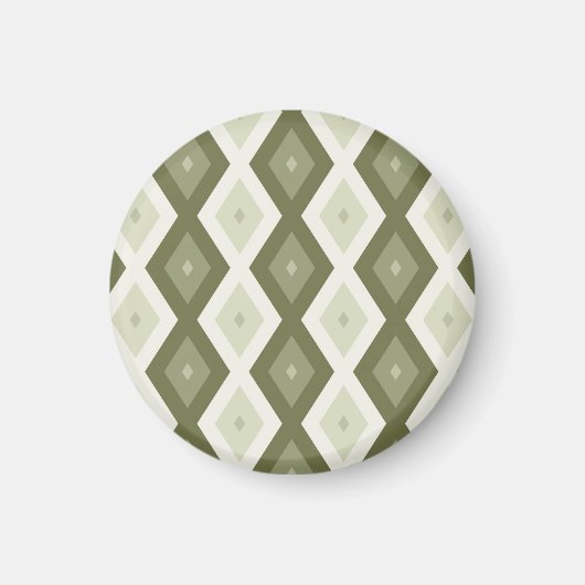 Olive Green Diamant Muster Magnet (Vorne)