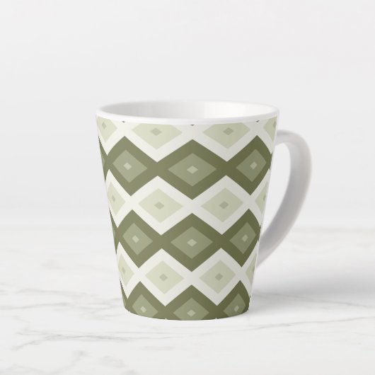Olive Green Diamant Muster Milchtasse (Rechte Ecke)
