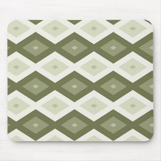 Olive Green Diamant Muster Mousepad (Vorne)