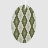 Olive Green Diamant Muster Ornament (Vorderseite)