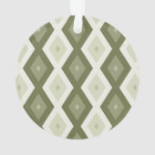 Olive Green Diamant Muster Ornament (Rückseite)