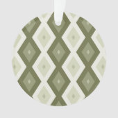 Olive Green Diamant Muster Ornament (Vorderseite)