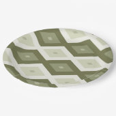 Olive Green Diamant Muster Pappteller (Schrägansicht)