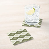 Olive Green Diamant Muster Rechteckiger Pappuntersetzer (Vor Ort)