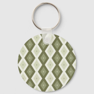 Olive Green Diamant Muster Schlüsselanhänger
