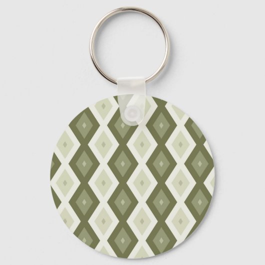 Olive Green Diamant Muster Schlüsselanhänger (Vorderseite)