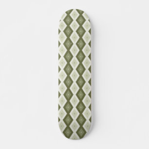 Olive Green Diamant Muster Skateboard
