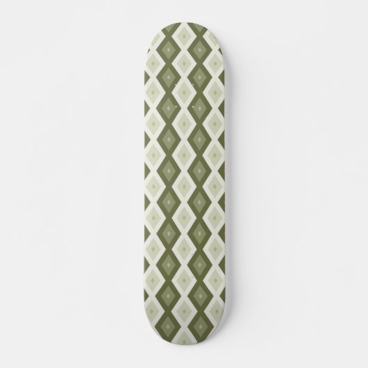Olive Green Diamant Muster Skateboard (Vorne)