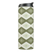 Olive Green Diamant Muster Thermosbecher (Nach links gedreht)