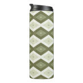 Olive Green Diamant Muster Thermosbecher (Nach rechts gedreht)