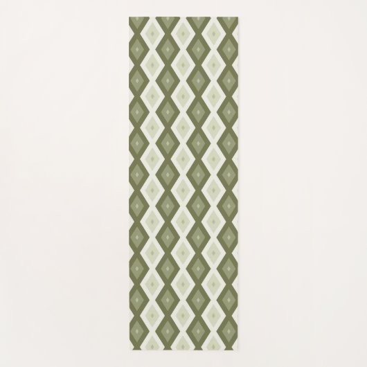 Olive Green Diamant Muster Yogamatte (Vorderseite)