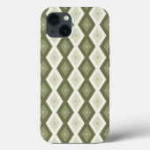 Olive green diamond pattern Case-Mate iPhone case (Rückseite)