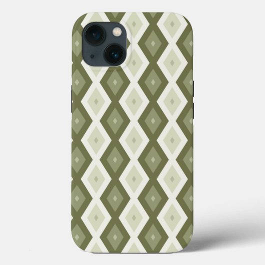 Olive green diamond pattern Case-Mate iPhone case (Rückseite)